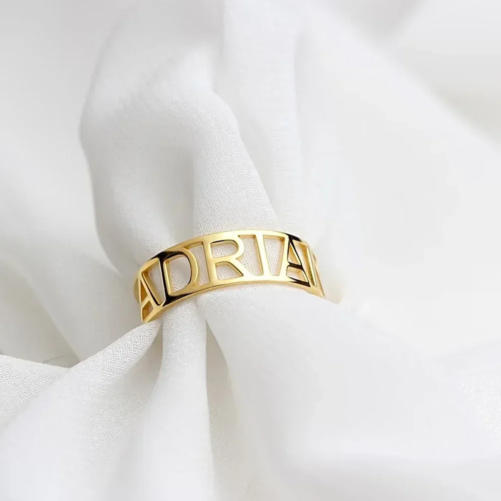 Personalised Capital Letters Name Ring