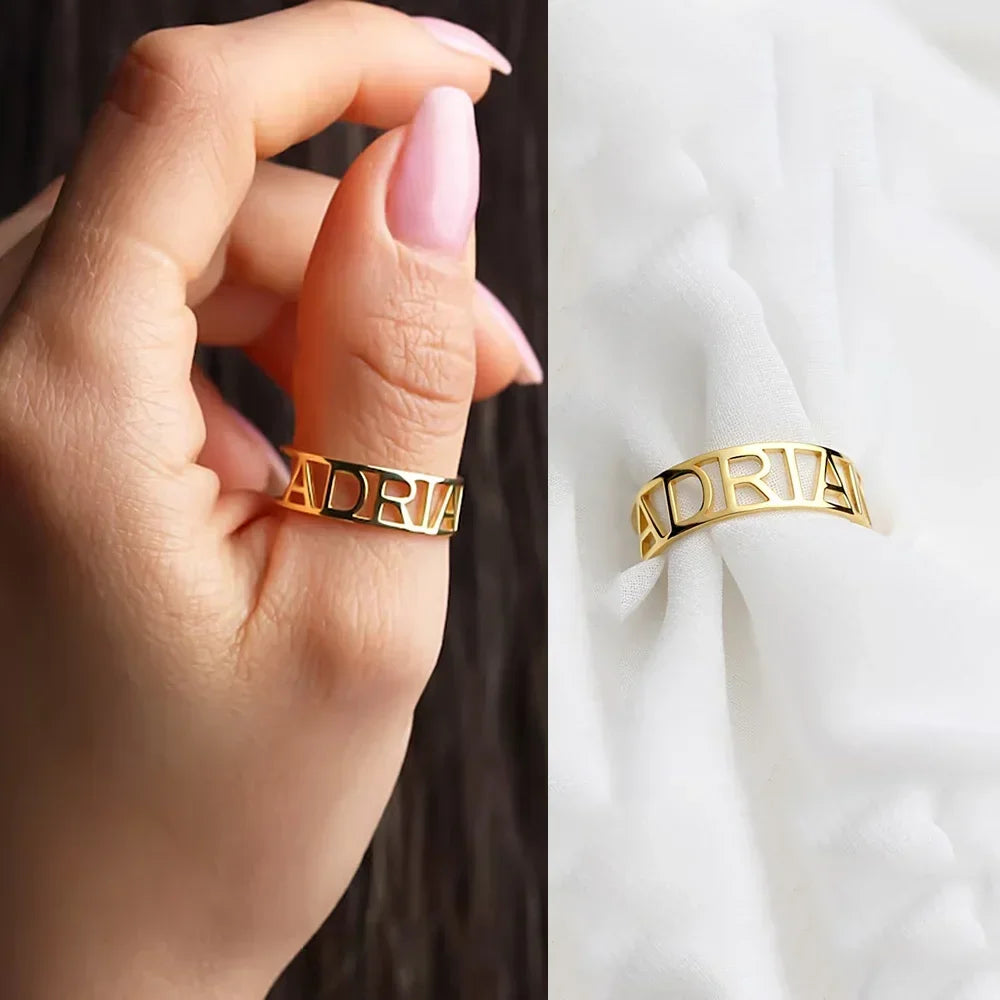 Personalised Capital Letters Name Ring