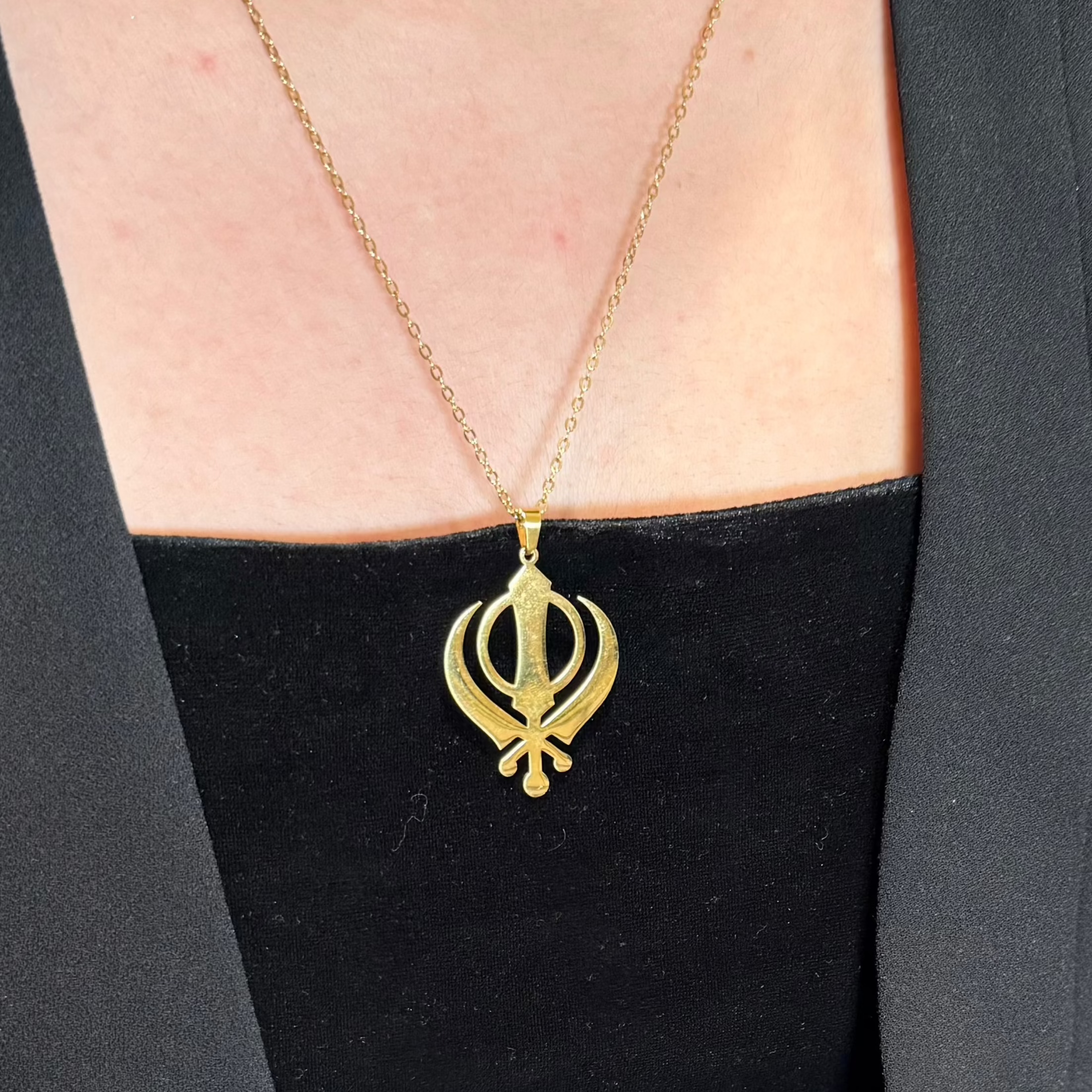 Khanda sikh faith necklace