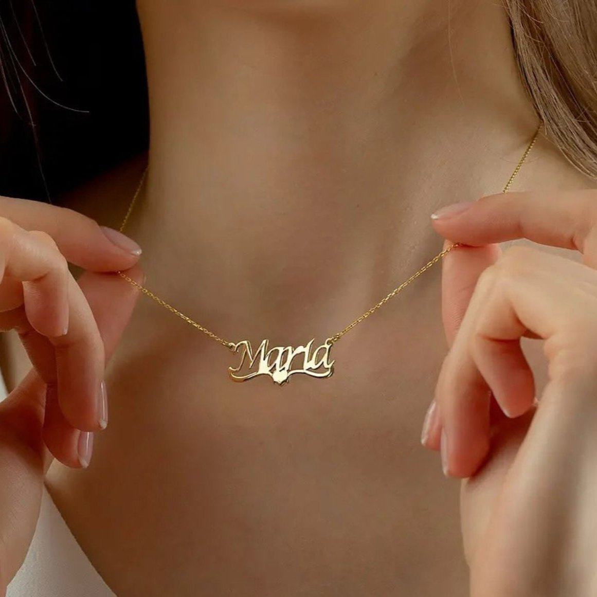 Personalised Name Necklace with Heart Design