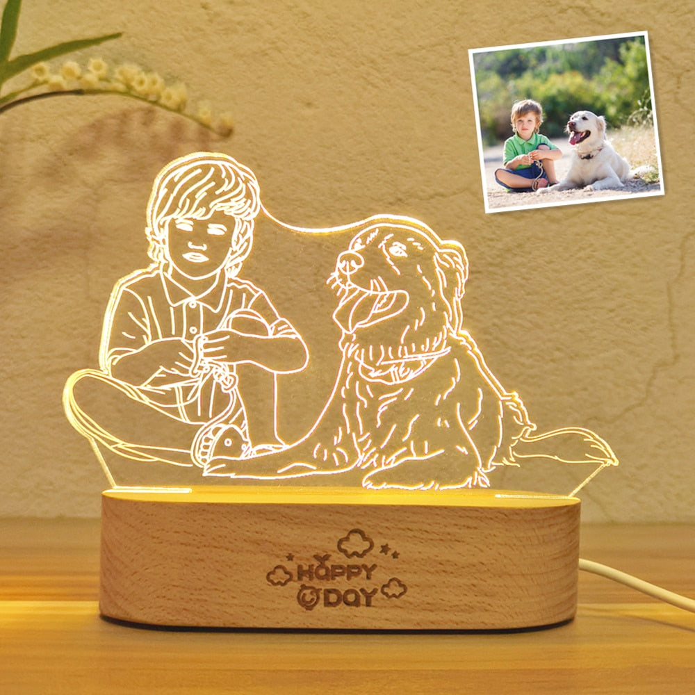 Personalized 3d photo on sale night light