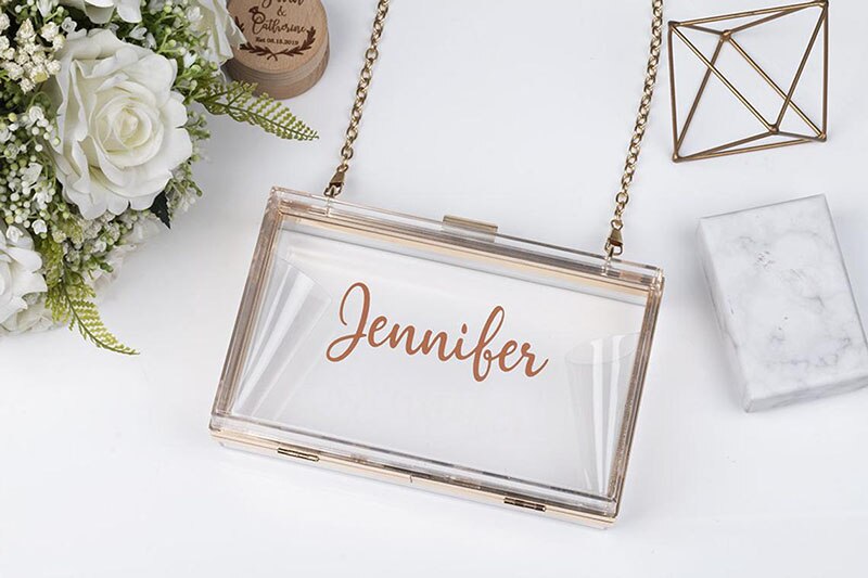 Personalised Acrylic Clutch Bag